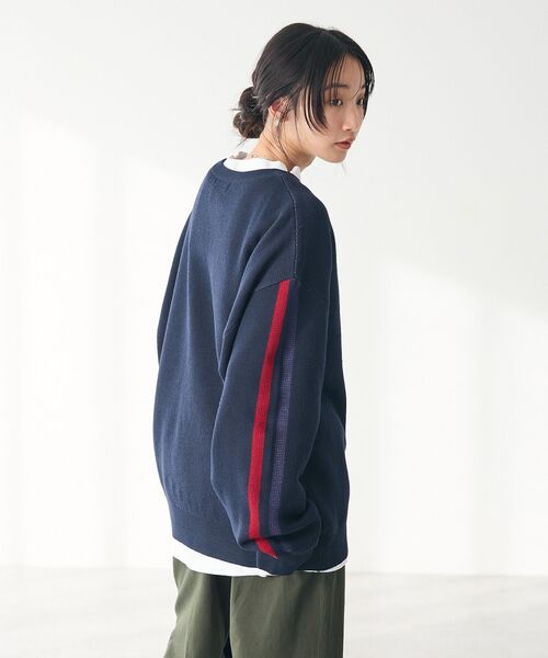 CRAFT STANDARD BOUTIQUE（クラフトスタンダードブティック）の「【ユニセックス】星条旗柄クルーネックニット（ニット/セーター・レディース・ネイビー/アイボリー/杢グレー・M/L/XL）」の11枚目の写真