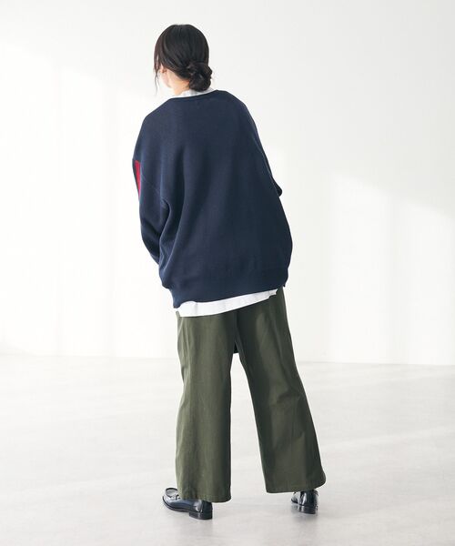 CRAFT STANDARD BOUTIQUE（クラフトスタンダードブティック）の「【ユニセックス】星条旗柄クルーネックニット（ニット/セーター・レディース・ネイビー/アイボリー/杢グレー・M/L/XL）」の15枚目の写真