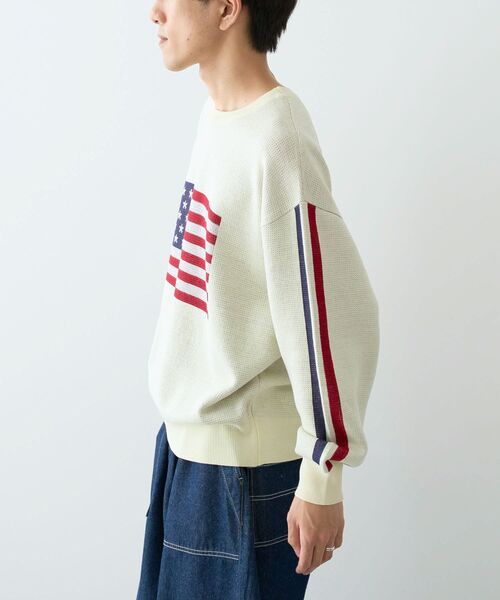 CRAFT STANDARD BOUTIQUE（クラフトスタンダードブティック）の「【ユニセックス】星条旗柄クルーネックニット（ニット/セーター・レディース・ネイビー/アイボリー/杢グレー・M/L/XL）」の17枚目の写真