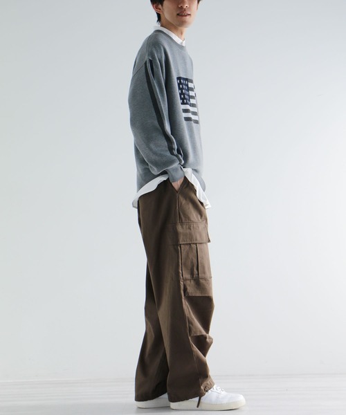 CRAFT STANDARD BOUTIQUE（クラフトスタンダードブティック）の「【ユニセックス】星条旗柄クルーネックニット（ニット/セーター・レディース・ネイビー/アイボリー/杢グレー・M/L/XL）」の7枚目の写真
