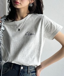 こなれ感たっぷり。オーガニックコットン100％胸元PAEAN刺繍Tシャツ(半袖)