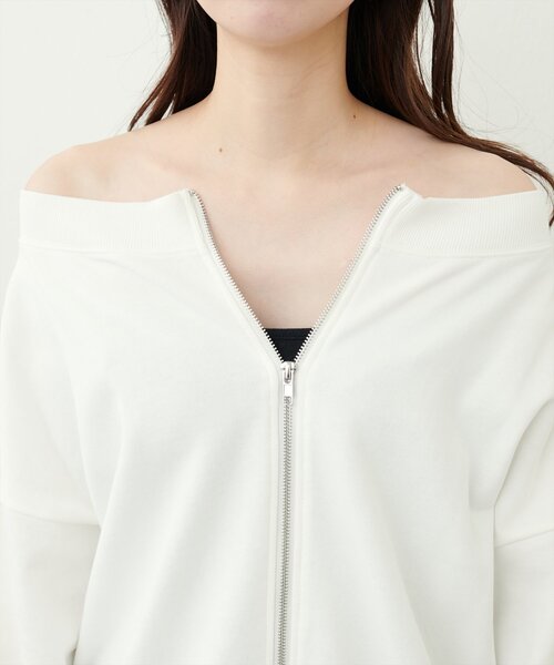 オフショルZIP裏毛プルオーバー（Tシャツ/カットソー）｜natural