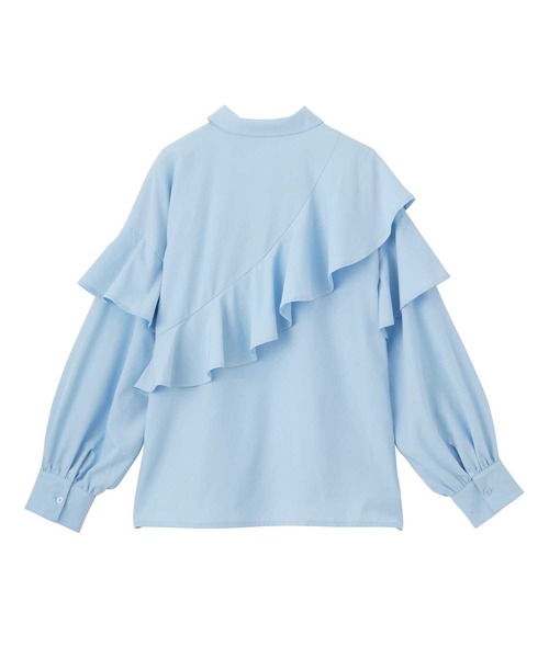 GeeRA(ジーラ)の「アシメデザインフリルシャツ(シャツ/ブラウス・レディース・オフホワイト/ブルー・LARGE/MEDIUM)」の10枚目の写真