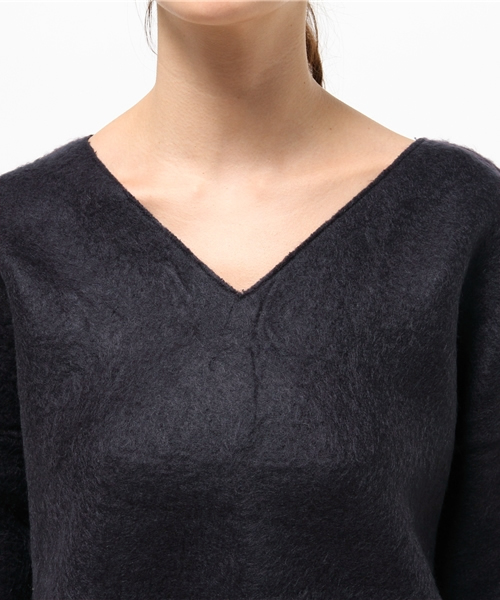 mystic（ミスティック）の「【Omekashi】シャギーVプルオーバー（Tシャツ/カットソー・レディース・ネイビー/ピンク/オフホワイト・ﾌﾘ-）」の7枚目の写真
