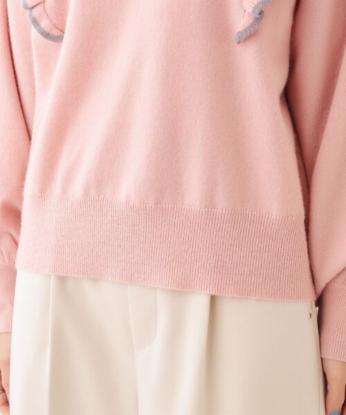 Cutie Blonde（キューティーブロンド）の「【S-LL】配色フリルにきゅんとする ハイゲージニット（ニット/セーター・レディース・ブラック/ベビーピンク・01/02/03/04）」の4枚目の写真