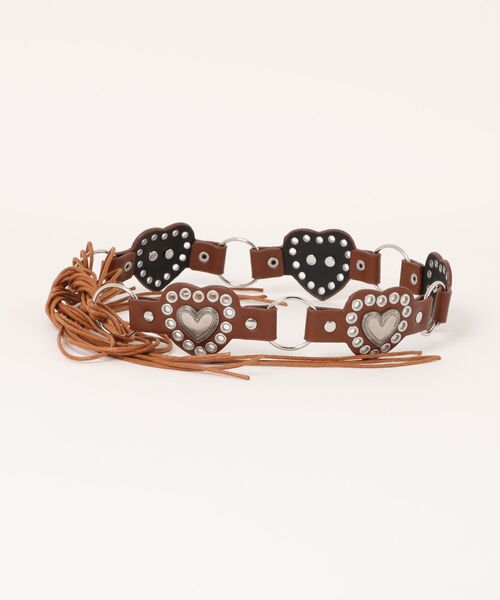 SPINNS（スピンズ）の「合皮ウエスタンベルト/ハート（ベルト・レディース・ブラック/ブラウン・ONESIZE）」の3枚目の写真