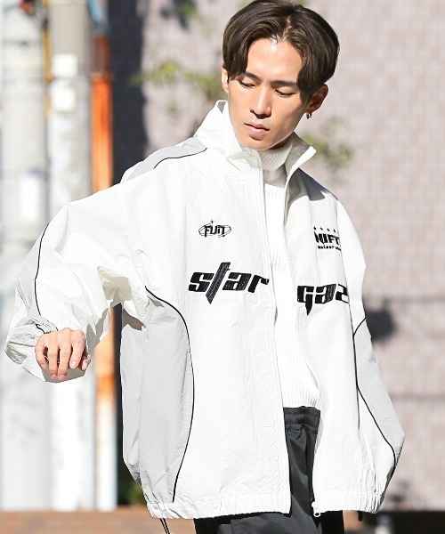 LUXSTYLE（ラグスタイル）の「ナイロンパイピングスタンドジャケット（ナイロンジャケット・メンズ・ブラック/ブルー/ホワイト・M/L）」の17枚目の写真