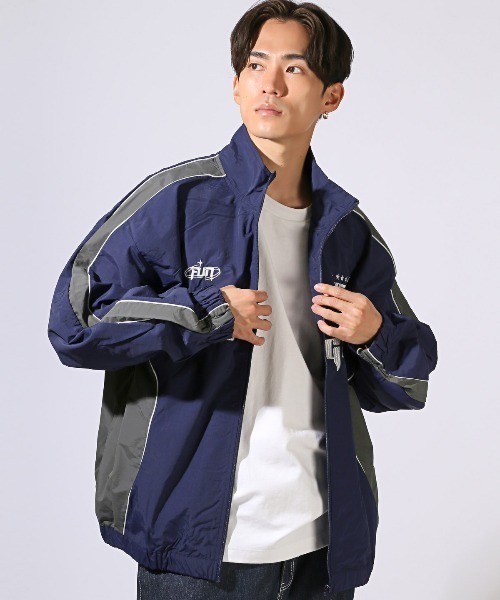 LUXSTYLE（ラグスタイル）の「ナイロンパイピングスタンドジャケット（ナイロンジャケット・メンズ・ブラック/ブルー/ホワイト・M/L）」の21枚目の写真