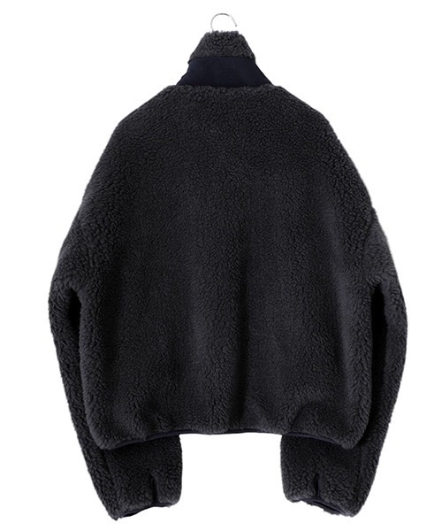 FUMITO GANRYU（フミトガンリュウ）の「FUMITO GANRYU / フミト ガンリュウ：2Way Boa fleece JK：Fu12-Bl-03[WAX]（ブルゾン・メンズ・ネイビー・1）」の2枚目の写真