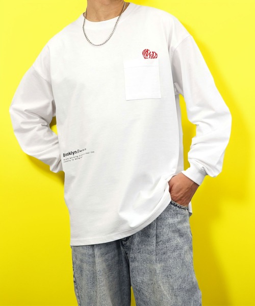 Burner(バーナー)の「【GROOVY STORE】ヘビーウエイト刺繍&プリント ワイドシルエットロングスリーブTシャツ(Tシャツ/カットソー・メンズ・ホワイト系その他2/ブラック/ブラック系その他2/サックスブルー/スミクロ/ブルー系その他/ホワイト/ライトブラック・M/L/LL)」の14枚目の写真
