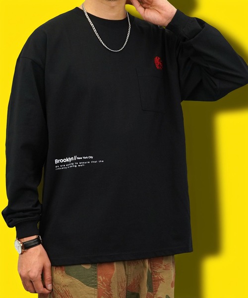 Burner(バーナー)の「【GROOVY STORE】ヘビーウエイト刺繍&プリント ワイドシルエットロングスリーブTシャツ(Tシャツ/カットソー・メンズ・ホワイト系その他2/ブラック/ブラック系その他2/サックスブルー/スミクロ/ブルー系その他/ホワイト/ライトブラック・M/L/LL)」の22枚目の写真