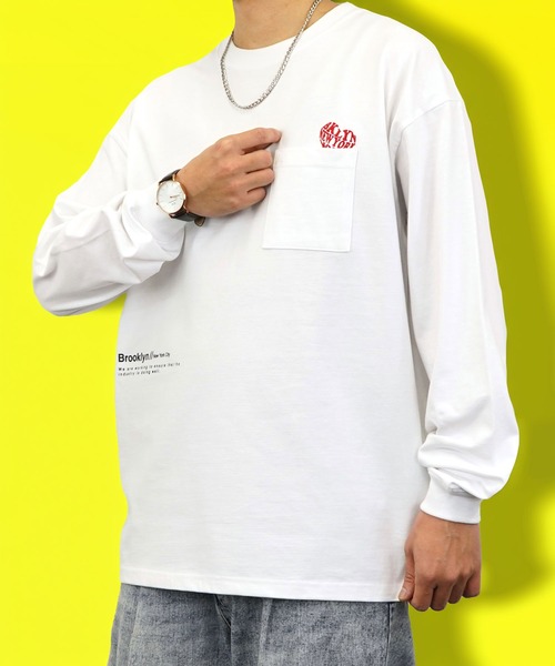 Burner(バーナー)の「【GROOVY STORE】ヘビーウエイト刺繍&プリント ワイドシルエットロングスリーブTシャツ(Tシャツ/カットソー・メンズ・ホワイト系その他2/ブラック/ブラック系その他2/サックスブルー/スミクロ/ブルー系その他/ホワイト/ライトブラック・M/L/LL)」の17枚目の写真