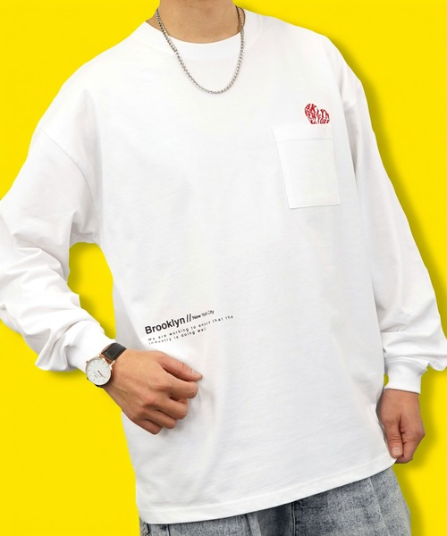 Burner(バーナー)の「【GROOVY STORE】ヘビーウエイト刺繍&プリント ワイドシルエットロングスリーブTシャツ(Tシャツ/カットソー・メンズ・ホワイト系その他2/ブラック/ブラック系その他2/サックスブルー/スミクロ/ブルー系その他/ホワイト/ライトブラック・M/L/LL)」の18枚目の写真