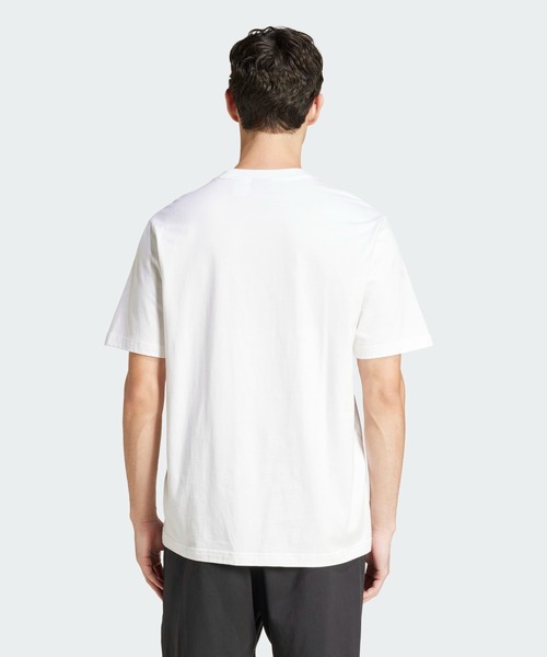adidas(アディダス)の「エッセンシャルズ リニア シングルジャージー 半袖Tシャツ / アディダス adidas(Tシャツ/カットソー・メンズ・ホワイト×ブラック・XX-LARGE/3XL/LARGE/MEDIUM/SMALL/X-LARGE/X-SMALL)」の2枚目の写真