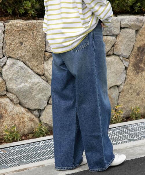FORK&SPOON（フォークアンドスプーン）の「FORK&SPOON　JFデニムワイドテーパードパンツ（デニムパンツ・レディース・ワンウォッシュ/ライトインディゴブルー・1/2）」の10枚目の写真