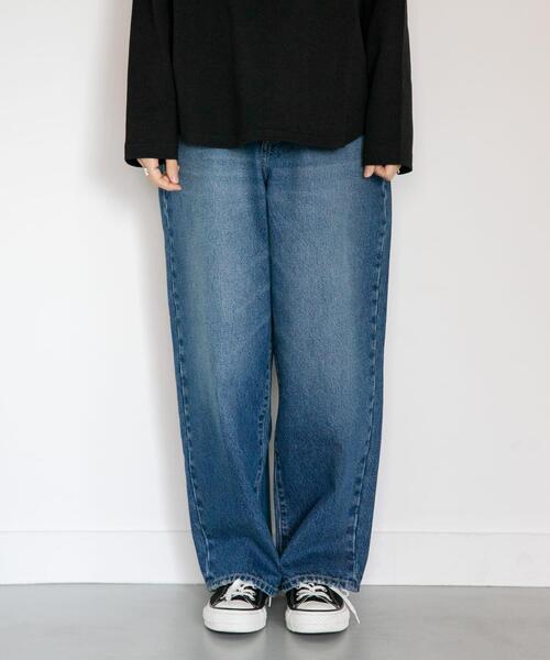 FORK&SPOON（フォークアンドスプーン）の「FORK&SPOON　JFデニムワイドテーパードパンツ（デニムパンツ・レディース・ワンウォッシュ/ライトインディゴブルー・1/2）」の12枚目の写真