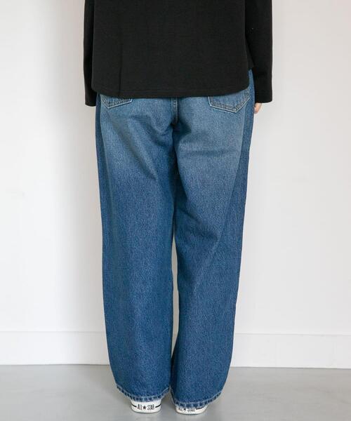 FORK&SPOON（フォークアンドスプーン）の「FORK&SPOON　JFデニムワイドテーパードパンツ（デニムパンツ・レディース・ワンウォッシュ/ライトインディゴブルー・1/2）」の14枚目の写真