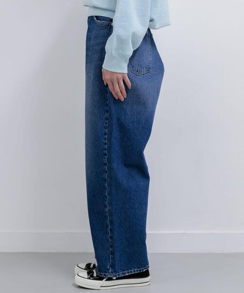 FORK&SPOON（フォークアンドスプーン）の「FORK&SPOON　JFデニムワイドテーパードパンツ（デニムパンツ・レディース・ワンウォッシュ/ライトインディゴブルー・1/2）」の6枚目の写真
