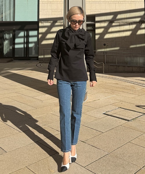 JENNE ジェンヌ　日本製ブラウス見えカットソー セール】日本製ブラウス見えカットソー（Tシャツ/カットソー