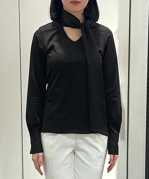 JENNE ジェンヌ　日本製ブラウス見えカットソー セール】日本製ブラウス見えカットソー（Tシャツ/カットソー