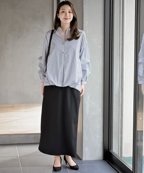 rps（アールピーエス）の「変形スリーブ裾タック多釦ブラウス（シャツ/ブラウス・レディース・オフホワイト/チャコールグレー/ライトグレー/アイボリー/サックスブルー/ホワイト系その他2/ホワイト系その他3・フリー）」の10枚目の写真