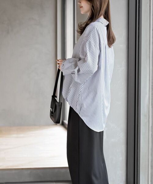 rps（アールピーエス）の「変形スリーブ裾タック多釦ブラウス（シャツ/ブラウス・レディース・オフホワイト/チャコールグレー/ライトグレー/アイボリー/サックスブルー/ホワイト系その他2/ホワイト系その他3・フリー）」の11枚目の写真