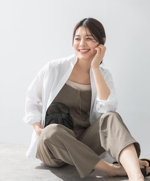 F by ROSSO(エフバイロッソ)の「F by ROSSO イージーケアワイドストレートオールインワン(サロペット/オーバーオール・レディース・ブラウン/グレー・36/38)」の3枚目の写真
