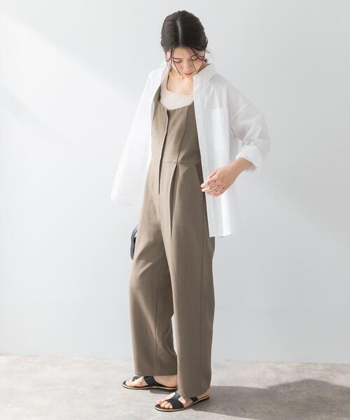 F by ROSSO(エフバイロッソ)の「F by ROSSO イージーケアワイドストレートオールインワン(サロペット/オーバーオール・レディース・ブラウン/グレー・36/38)」の6枚目の写真