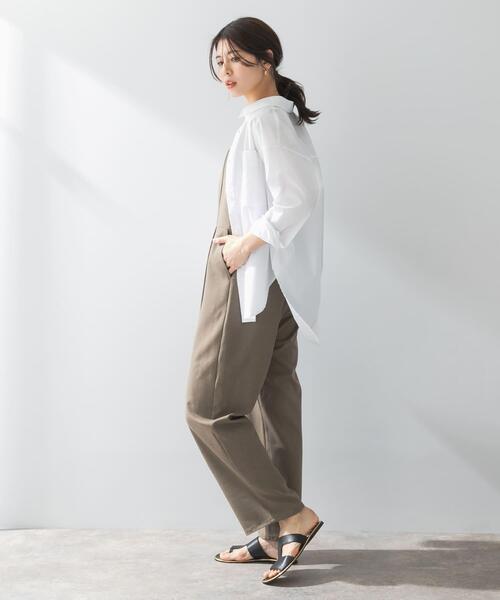 F by ROSSO(エフバイロッソ)の「F by ROSSO イージーケアワイドストレートオールインワン(サロペット/オーバーオール・レディース・ブラウン/グレー・36/38)」の7枚目の写真