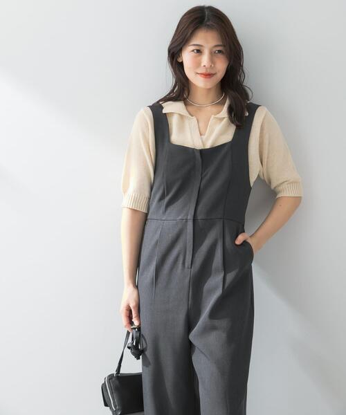 F by ROSSO(エフバイロッソ)の「F by ROSSO イージーケアワイドストレートオールインワン(サロペット/オーバーオール・レディース・ブラウン/グレー・36/38)」の21枚目の写真