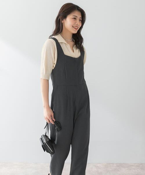 F by ROSSO(エフバイロッソ)の「F by ROSSO イージーケアワイドストレートオールインワン(サロペット/オーバーオール・レディース・ブラウン/グレー・36/38)」の22枚目の写真