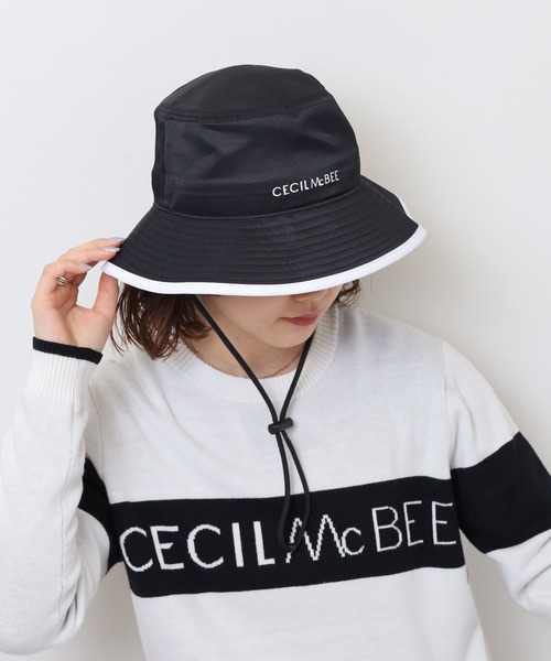 CECIL McBEE（セシルマクビー）の「パイピングハット（ハット・レディース・ブラック/ベージュ・F）」の2枚目の写真