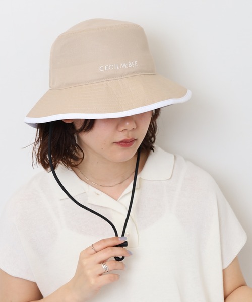 CECIL McBEE（セシルマクビー）の「パイピングハット（ハット・レディース・ブラック/ベージュ・F）」の10枚目の写真