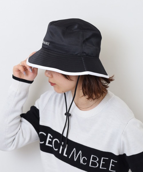 CECIL McBEE（セシルマクビー）の「パイピングハット（ハット・レディース・ブラック/ベージュ・F）」の3枚目の写真