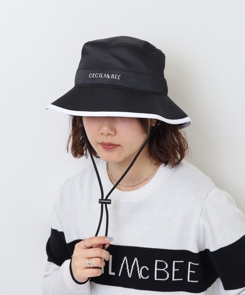 CECIL McBEE（セシルマクビー）の「パイピングハット（ハット・レディース・ブラック/ベージュ・F）」の4枚目の写真