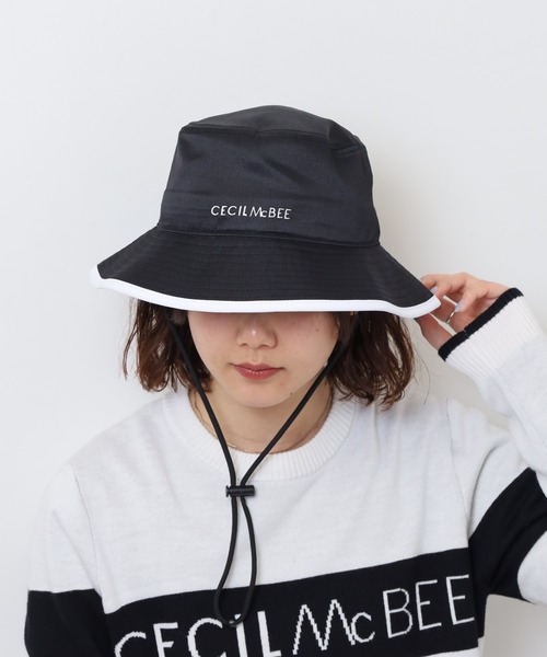 CECIL McBEE（セシルマクビー）の「パイピングハット（ハット・レディース・ブラック/ベージュ・F）」の5枚目の写真