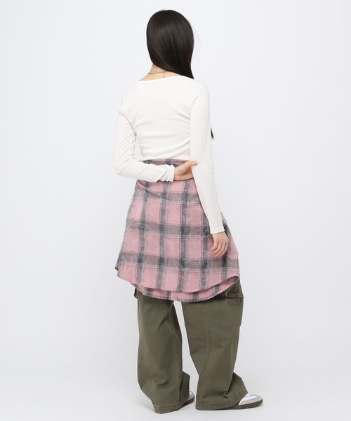 3.3 Field Trip (3.3フィールドトリップ)の「3.3 Field Trip/ボタンUネック長袖T(Tシャツ/カットソー・レディース・グレー/アイボリー・FREE)」の5枚目の写真