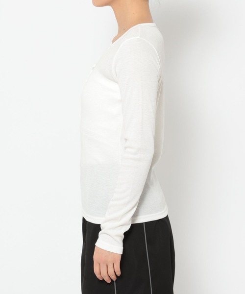 3.3 Field Trip (3.3フィールドトリップ)の「3.3 Field Trip/ボタンUネック長袖T(Tシャツ/カットソー・レディース・グレー/アイボリー・FREE)」の15枚目の写真