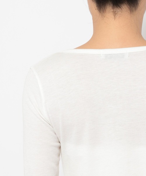 3.3 Field Trip (3.3フィールドトリップ)の「3.3 Field Trip/ボタンUネック長袖T(Tシャツ/カットソー・レディース・グレー/アイボリー・FREE)」の20枚目の写真