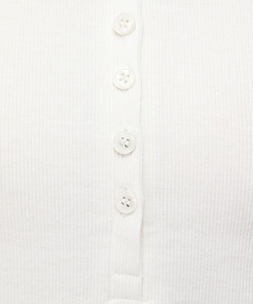 3.3 Field Trip (3.3フィールドトリップ)の「3.3 Field Trip/ボタンUネック長袖T(Tシャツ/カットソー・レディース・グレー/アイボリー・FREE)」の21枚目の写真