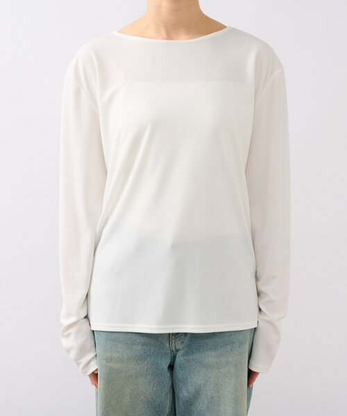 RIVE DROITE（リヴドロワ）の「アセテートロングTシャツ（Tシャツ/カットソー・レディース・ブラック/オフホワイト・FREE）」の10枚目の写真
