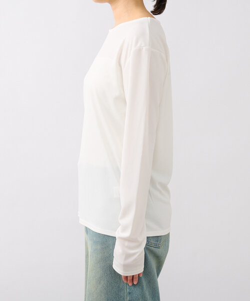 RIVE DROITE（リヴドロワ）の「アセテートロングTシャツ（Tシャツ/カットソー・レディース・ブラック/オフホワイト・FREE）」の11枚目の写真