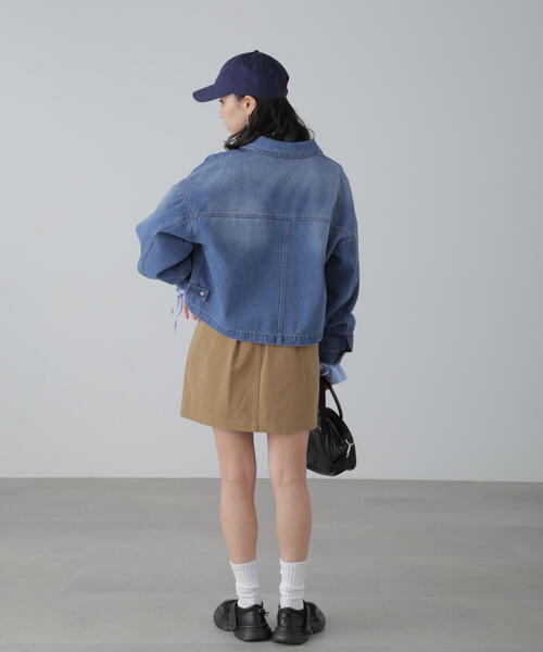 FREE'S MART（フリーズマート）の「◆フロントポケットショートシャツブルゾン（ブルゾン・レディース・ホワイト/ブルー系その他/ブルー系その他3・SMALL/MEDIUM）」の9枚目の写真