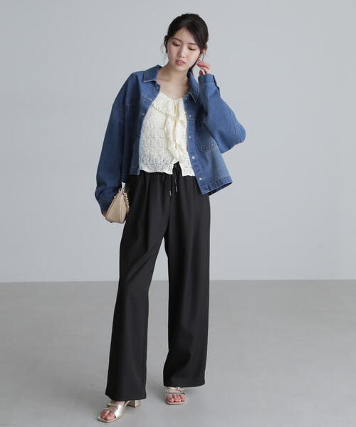 FREE'S MART（フリーズマート）の「◆フロントポケットショートシャツブルゾン（ブルゾン・レディース・ホワイト/ブルー系その他/ブルー系その他3・SMALL/MEDIUM）」の10枚目の写真