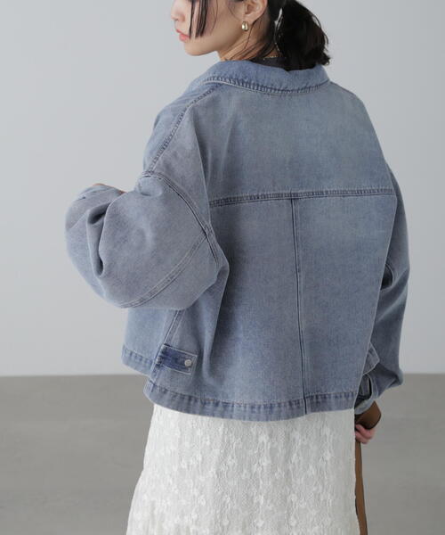 FREE'S MART（フリーズマート）の「◆フロントポケットショートシャツブルゾン（ブルゾン・レディース・ホワイト/ブルー系その他/ブルー系その他3・SMALL/MEDIUM）」の17枚目の写真