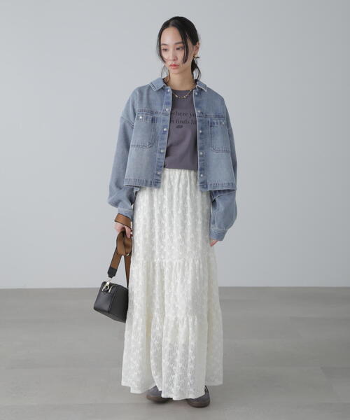 FREE'S MART（フリーズマート）の「◆フロントポケットショートシャツブルゾン（ブルゾン・レディース・ホワイト/ブルー系その他/ブルー系その他3・SMALL/MEDIUM）」の19枚目の写真