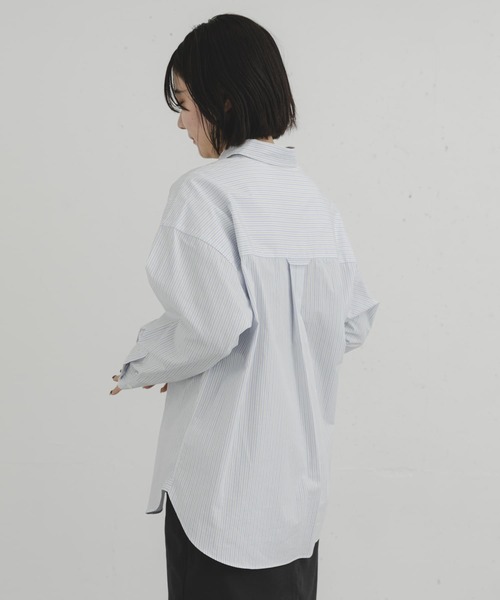 オーガニックコットンロングスリーブストライプシャツ URBAN RESEARCH DOORS｜オーガニックコットンロングスリーブ