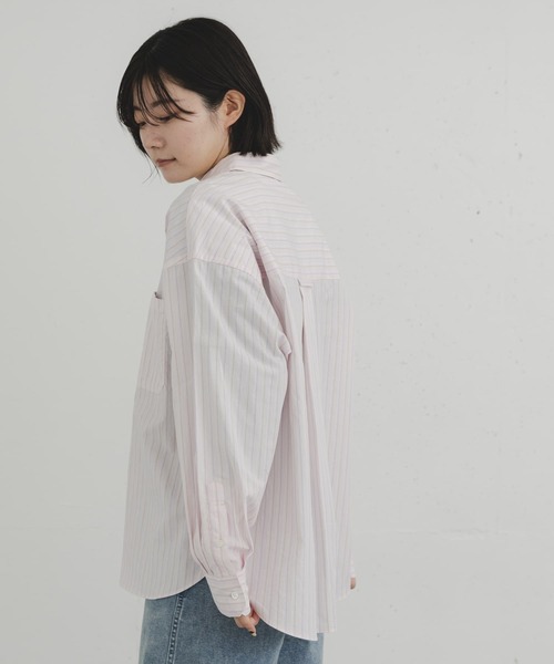 EKAL(エカル)の「オーガニックコットンロングスリーブストライプシャツ(シャツ/ブラウス・レディース・ホワイト/グレー・ONE)」の19枚目の写真
