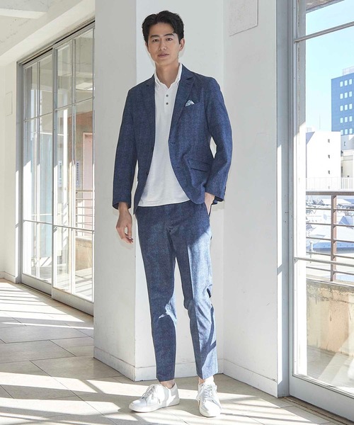 UNION STATION(ユニオンステーション)の「【セットアップ着用可能】メッシュメランジプリントスラックス(スラックス・メンズ・ブラック/ネイビー・LL/M/L/S)」の10枚目の写真