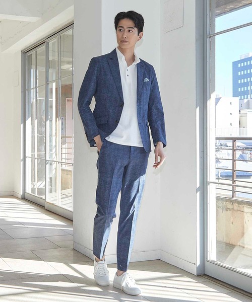 UNION STATION(ユニオンステーション)の「【セットアップ着用可能】メッシュメランジプリントスラックス(スラックス・メンズ・ブラック/ネイビー・LL/M/L/S)」の9枚目の写真